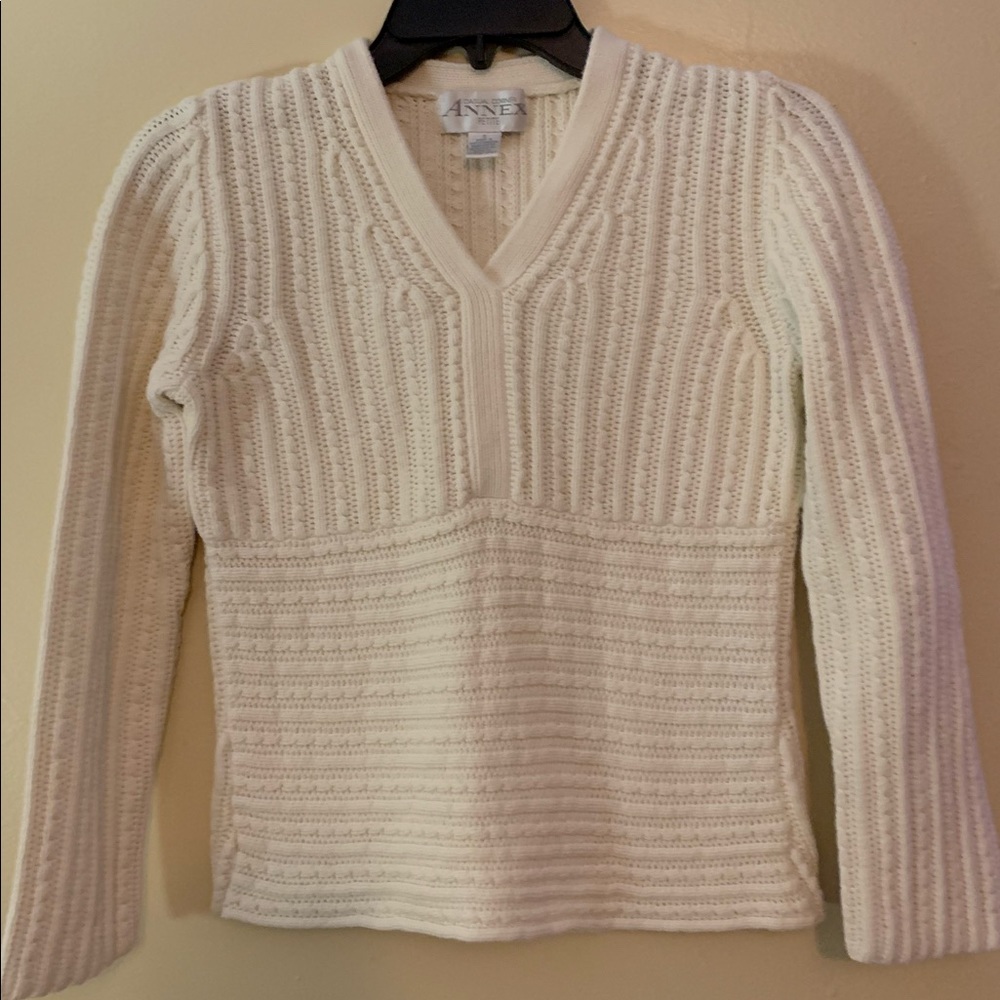 Petite Cream Cable Knit Sweater